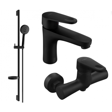 Mexen Kama DS75 zuhanyszett, fekete - 72504DS75-70
