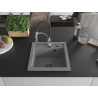 Mexen Vito chiuvetă de bucătărie din granit cu 1 compartiment și baterie Aster, gri - 6503-71-73450-07-B