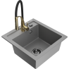 Mexen Vito chiuvetă din granit cu 1 compartiment și baterie de bucătărie Aster, gri - 6503-71-73450-57-B