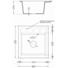 Mexen Vito chiuvetă de granit cu 1 compartiment și baterie de bucătărie Aster, Neagră/Argintiu metalic- 6503-73-73450-07-B