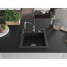 Mexen Vito chiuvetă de bucătărie din granit cu 1 compartiment cu baterie de bucătărie Aster, negru/gold metalic