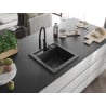 Mexen Vito chiuvetă de bucătărie din granit cu 1 compartiment cu baterie Aster, negru cu pete - 6503-76-73450-70-B