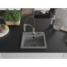 Mexen Milo chiuvetă de bucătărie din granit cu 1 cuvă și baterie Aster, gri - 6505-71-73450-57-B