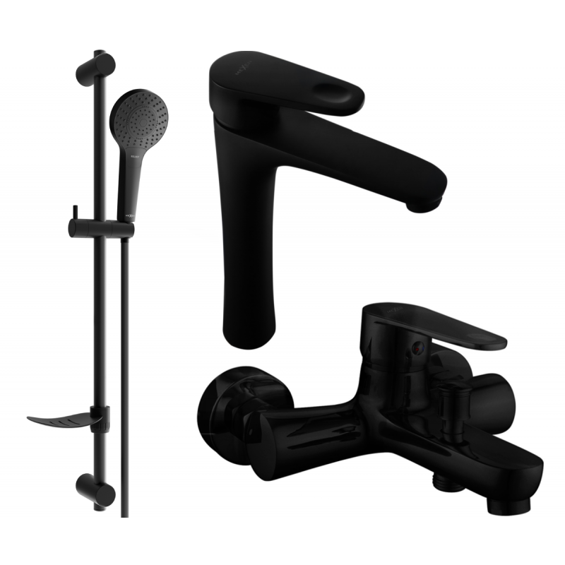 Mexen Kama DF05 kád csaptelep szett, fekete - 72513DF05-70