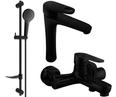 Mexen Kama DF05 fürdőkád szett, fekete - 72513DF05-70