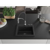 Mexen Milo chiuvetă de granit cu 1 compartiment cu baterie de bucătărie Aster, negru - 6505-77-73450-07-B