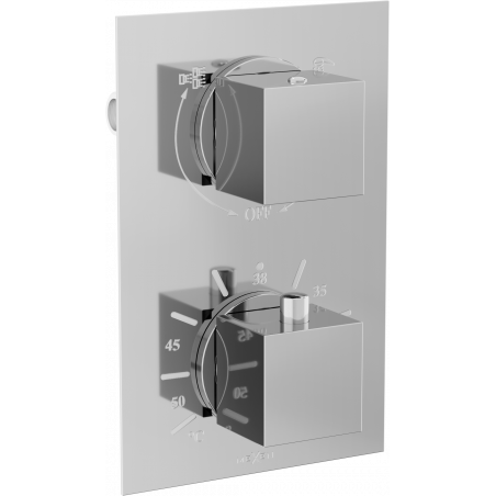 Mexen Cube baterie termostatică de cadă-duș cu 2 ieșiri, crom - 77502-00
