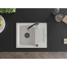 Mexen Enzo chiuvetă de granit cu 1 compartiment, cu scurgător și baterie de bucătărie Aster, albă - 6506-20-73450-07-B