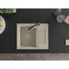 Mexen Enzo chiuvetă de granit cu un compartiment, cu picurător și baterie de bucătărie Aster, Bej - 6506-69-73450-07