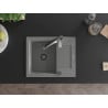 Mexen Enzo chiuvetă de granit cu un compartiment, cu picurător și baterie de bucătărie Aster, gri - 6506-71-73450-07-B