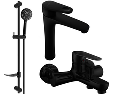 Mexen Kama DF75 fürdőkád készlet, fekete - 72513DF75-70