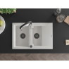 Mexen Gaspar 1,5-medencés gránit mosogató lefolyóval és Aster konyhai csapteleppel, fehér - 6507-20-73450-07-B