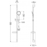 Mexen Kama Set de baie DS75, crom - 72513DS75-00