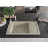 Mexen Elias chiuvetă de granit cu un compartiment, cu picurător și baterie de bucătărie Aster, Bej - 6511-69-73450-07