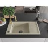 Mexen Elias chiuvetă de granit cu un compartiment, cu picurător și baterie de bucătărie Aster, Bej - 6511-69-73450-57-B