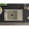 Mexen Elias chiuvetă de granit cu un compartiment, cu picurător și baterie de bucătărie Aster, Bej - 6511-69-73450-57-B