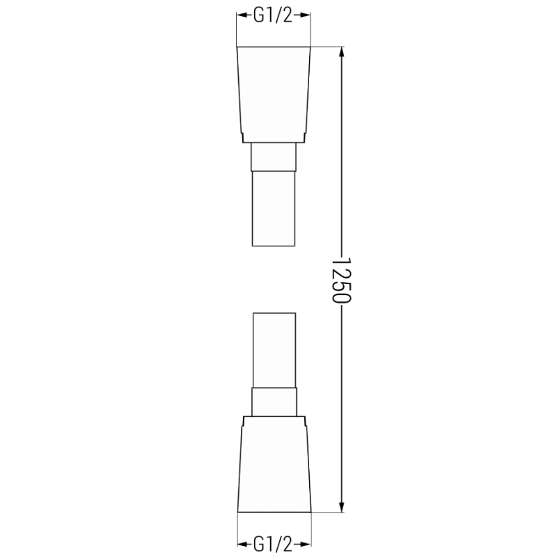 Mexen furtun de duș 125 cm, negru - 79425-70