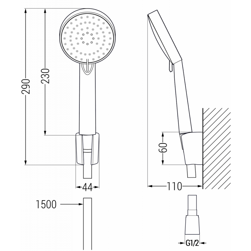 Mexen Kama Set de cadă R75, crom - 72513R75-00
