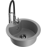 Mexen Diego egykamrás gránit mosogató Aster konyhai csapteleppel, szürke - 6512-71-73450-07-B