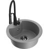 Mexen Diego egymedencés gránit mosogató Aster konyhai csapteleppel, szürke - 6512-71-73450-70-B