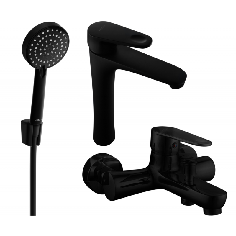 Mexen Kama Set de baie R75, negru - 72513R75-70