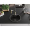 Mexen Diego chiuvetă de bucătărie din granit cu o cuvă, cu baterie Aster, negru/auriu metalic - 6512-75-73450-57-B