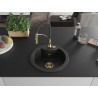 Mexen Diego chiuvetă granitică cu 1 compartiment cu baterie de bucătărie Aster, neagră - 6512-77-73450-57-G