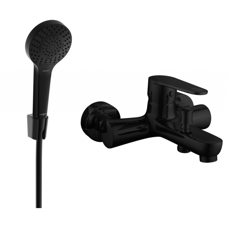 Mexen Kama R05 baterie de baie cu set de duș, negru - 7253R05-70