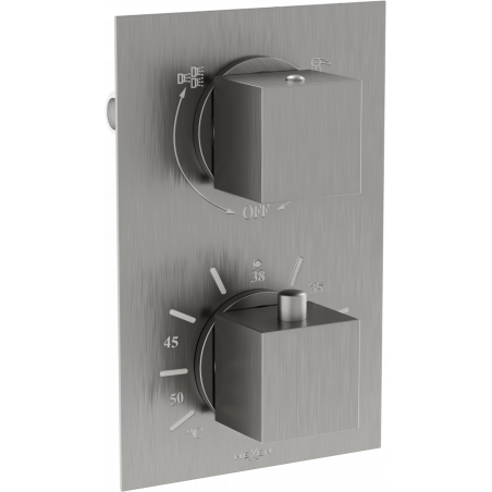 Bateria termostatică Mexen Cube pentru cadă și duș cu 2 ieșiri, grafit - 77502-66