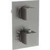 Mexen Cube baterie termostatică pentru cadă-duș cu 2 ieșiri, gri armă periat - 77502-66