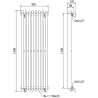 Mexen Atlanta calorifer decorativ 1200 x 405 mm, 646 W, Neagră - W211-1200-405-00-70