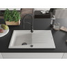 Mexen Cesar chiuvetă de granit cu 1 cuvă cu scurgător și baterie de bucătărie Aster, alb - 6514-20-73450-70-B