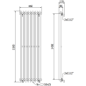 Mexen Atlanta dekoratív radiátor 1500 x 460 mm, 894 W, fekete - W211-1500-460-00-70