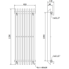 Mexen Aurora calorifer decorativ 1200 x 450 mm, 917 W, Neagră - W212-1200-450-00-70