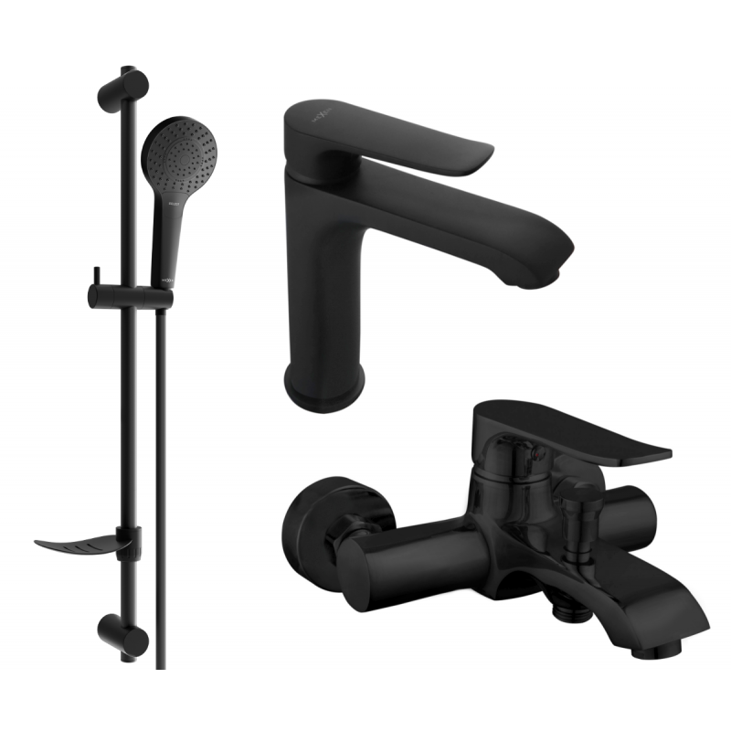 Mexen Pecos DF05 set de baie, negru - 72703DF05-70