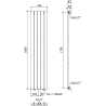 Mexen Boston calorifer decorativ 1800 x 376 mm, 740 W, Neagră - W213-1800-376-01-70