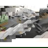 Mexen Cesar chiuvetă de granit cu un compartiment, cu picurător și baterie de bucătărie Aster, gri - 6514-71-73450-57-G