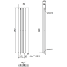 Mexen Dallas díszítő radiátor 1600 x 360 mm, 1039 W, fehér - W214-1600-360-00-20