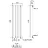 Mexen Nevada calorifer decorativ 1200 x 360 mm, 483 W, Neagră - W201-1200-360-00-70