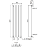 Mexen Nevada radiator decorativ 1200 x 360 mm, 483 W, negru - W201-1200-360-00-70