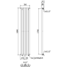 Mexen Nevada radiator decorativ 1800 x 360 mm, 705 W, negru - W201-1800-360-00-70