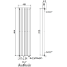 Mexen Nevada calorifer decorativ 1800 x 480 mm, 940 W, Neagră - W201-1800-480-00-70