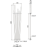 Mexen Omaha calorifer decorativ 1800 x 420 mm, 655 W, Neagră - W208-1800-420-00-70