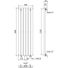 Mexen Oregon calorifer decorativ 1200 x 350 mm, 417 W, Neagră - W202-1200-350-00-70