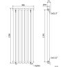 Mexen Texas calorifer decorativ 1200 x 460 mm, 502 W, Albă - W203-1200-460-00-20
