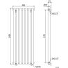 Mexen Texas dekoratív radiátor 1200 x 460 mm, 659 W, fekete - W203-1200-460-00-70