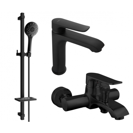 Mexen Pecos DQ40 set de baie, negru - 72703DQ40-70