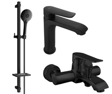 Mexen Pecos DQ40 set de baie, negru - 72703DQ40-70