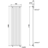 Mexen Texas dekoratív radiátor 1800 x 460 mm, 965 W, fehér - W203-1800-460-00-20