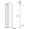 Mexen Texas radiator decorativ 1800 x 460 mm, 965 W, alb - W203-1800-460-00-20